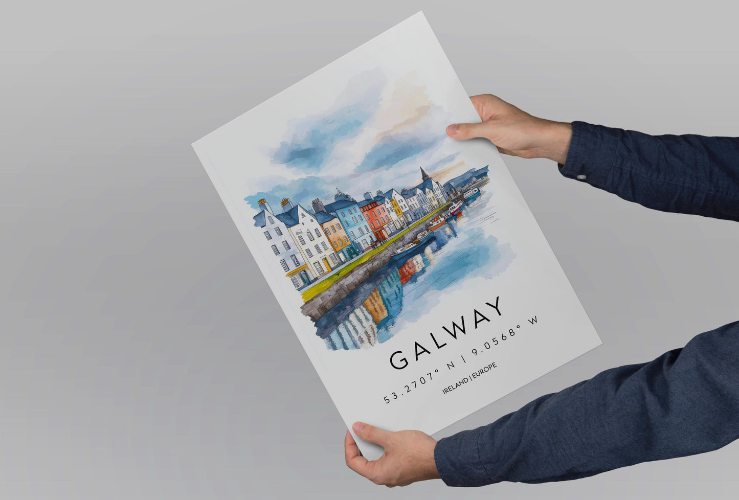 Galway Watercolor Poster Wall Art Galway Wall Decor Home Décor Galway Gift Ireland Art Lover Gift, Travel Souvenir Print