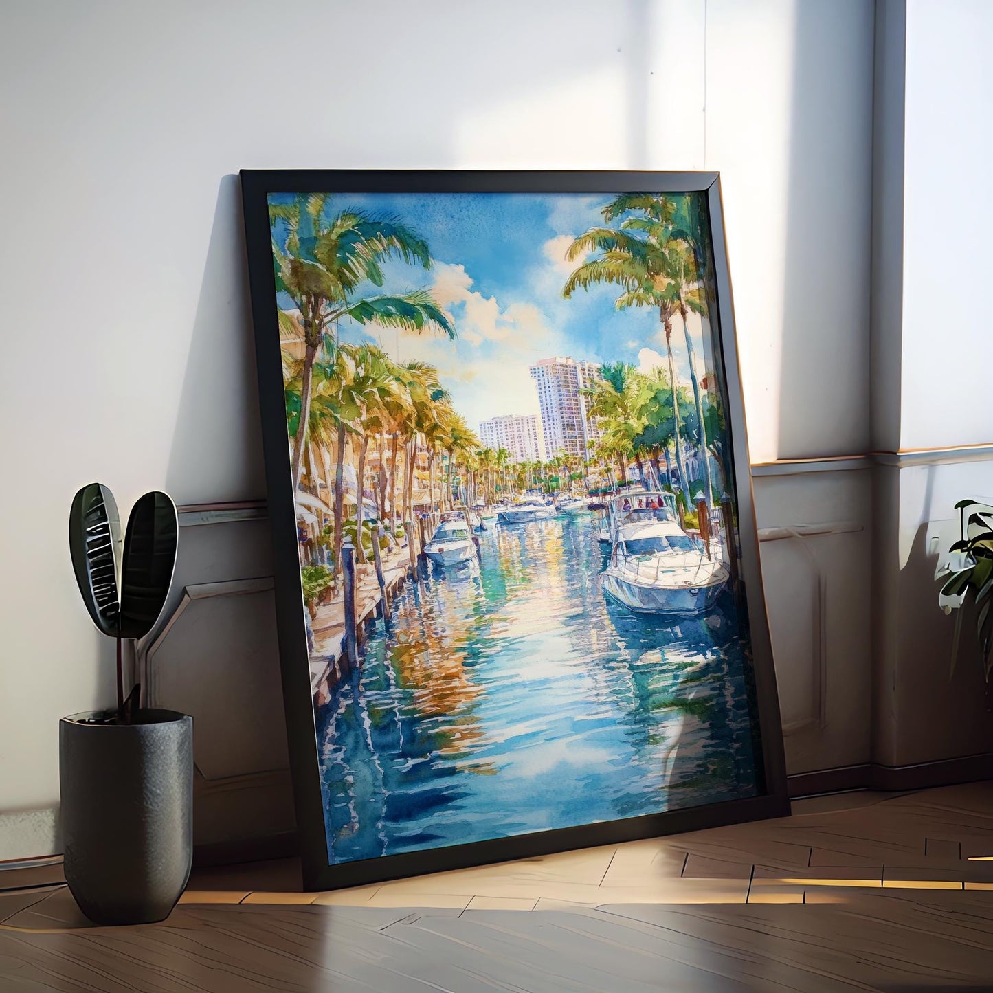 Fort Lauderdale Watercolor Poster Wall Art Fort Lauderdale Wall Hanging Home Décor Fort Lauderdale Gift Art Lovers United States Wall Art