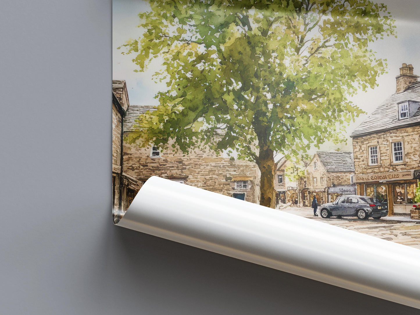 Grassington Watercolor Poster Wall Art Grassington Wall Hanging Home Décor Grassington Gift Art Lovers United Kingdom Wall Art