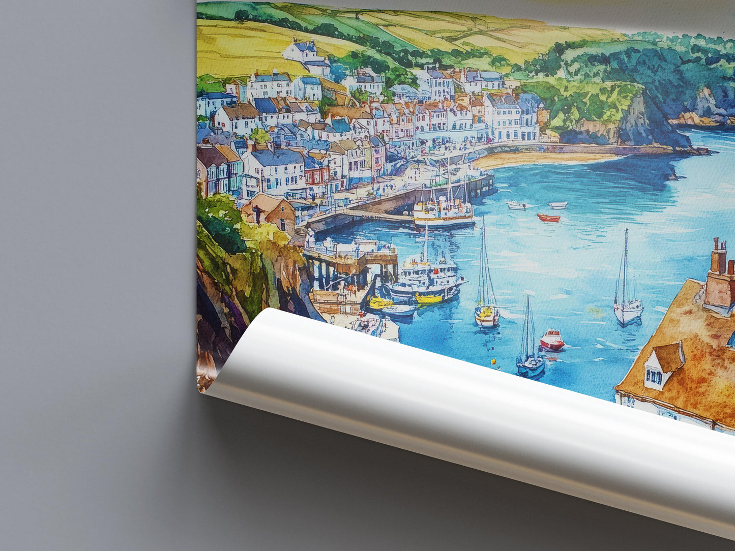 Ilfracombe Watercolor Poster Wall Art Ilfracombe Wall Hanging Home Décor Ilfracombe Gift Art Lovers United Kingdom Wall Art