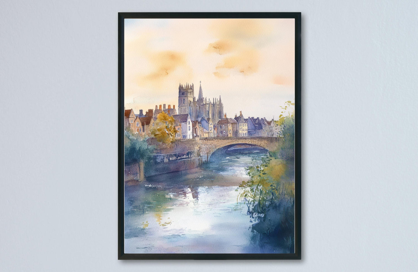 Exeter Watercolor Poster Wall Art Exeter Wall Hanging Home Décor Exeter Gift Art Lovers United Kingdom Wall Art