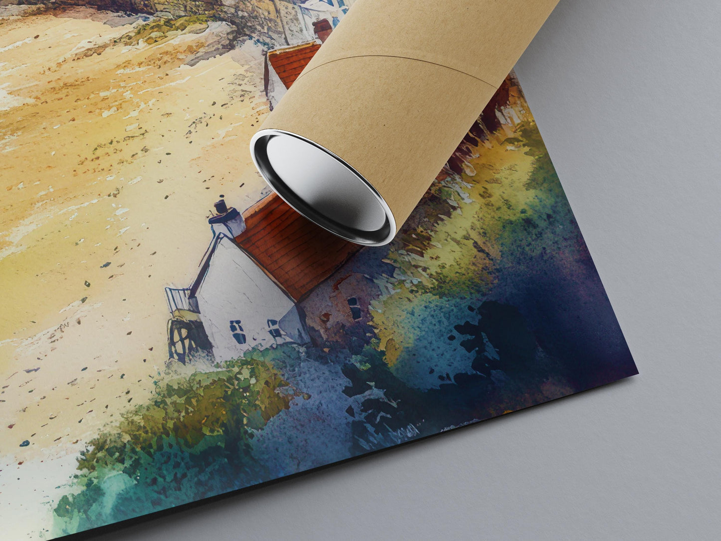 Runswick Bay Watercolor Poster Wall Art Runswick Bay Wall Hanging Home Décor Runswick Bay Gift Art Lovers United Kingdom Wall Art