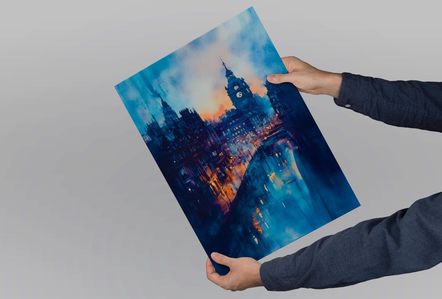 Leeds Watercolor Poster Wall Art Leeds Wall Hanging Home Décor Leeds Gift Art Lovers United Kingdom Wall Art
