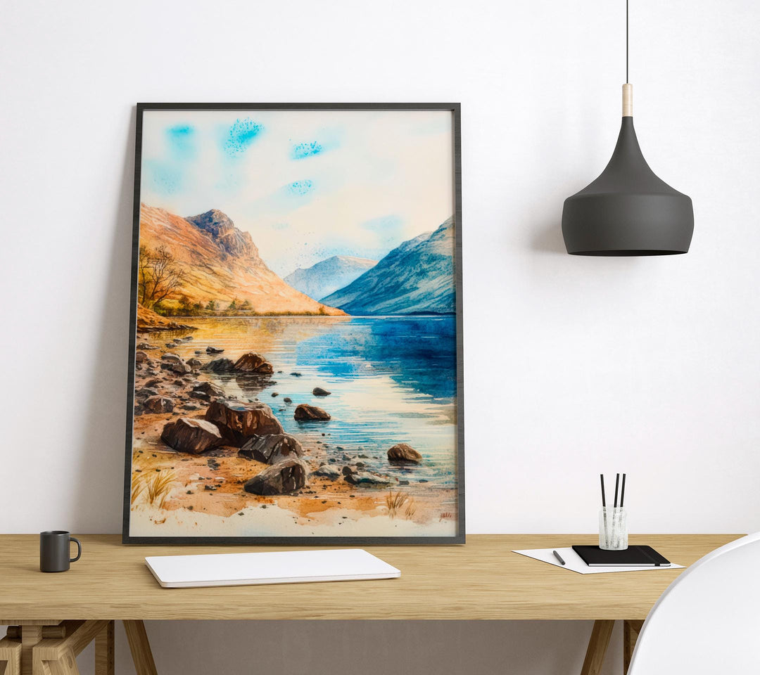 Wastwater Watercolor Poster Wall Art Wastwater Wall Decor Home Décor Wastwater Gift United Kingdom Art Lover Gift, Travel Souvenir Print
