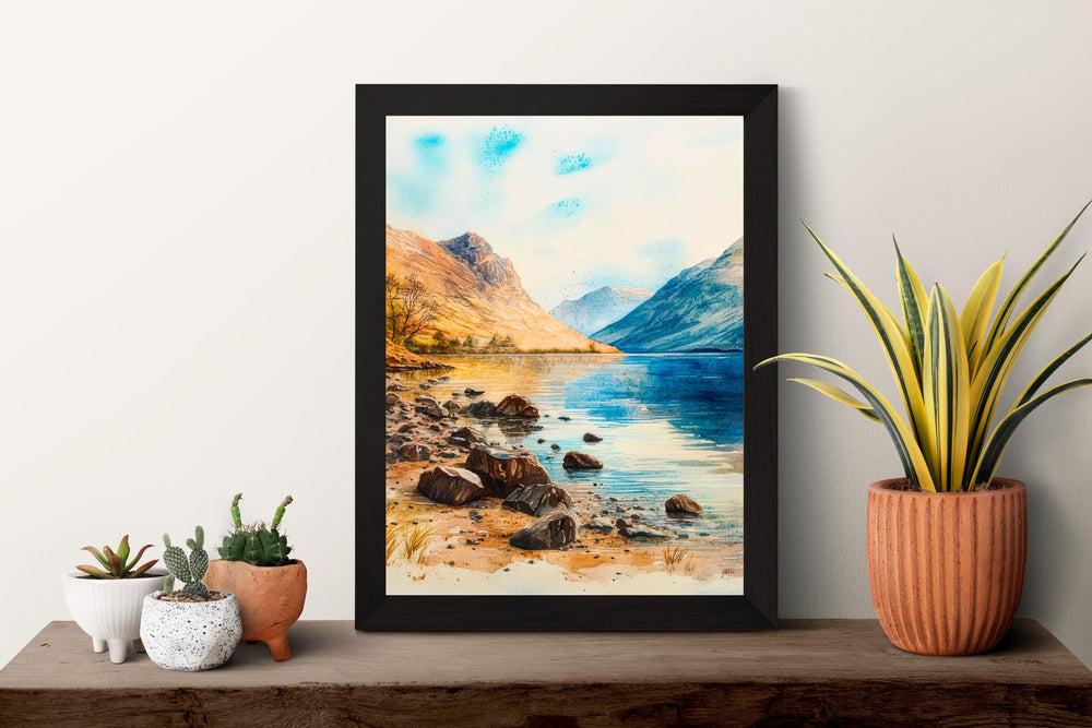 Wastwater Watercolor Poster Wall Art Wastwater Wall Decor Home Décor Wastwater Gift United Kingdom Art Lover Gift, Travel Souvenir Print