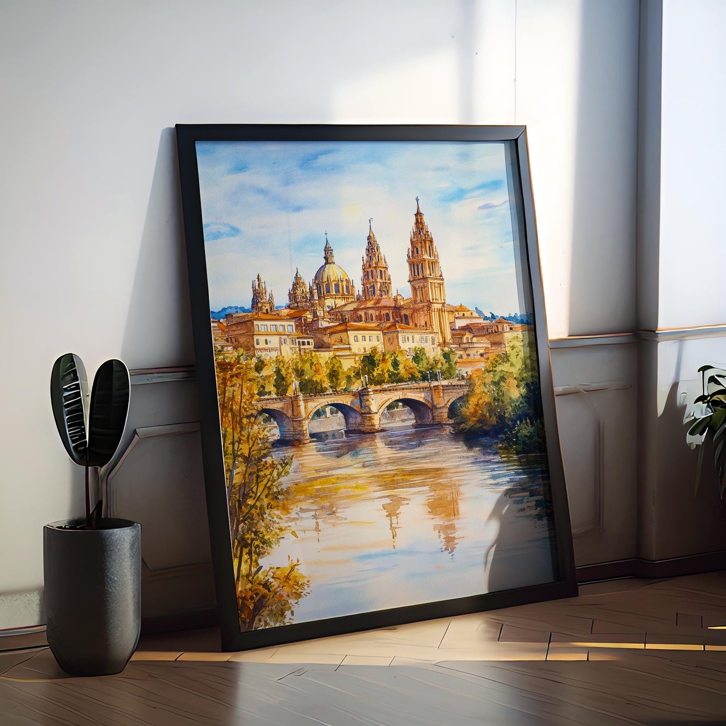 Salamanca Watercolor Poster Spain Travel Print Wall Art Home Decor Gift Spanish City University Plaza Wall Decor Hanging