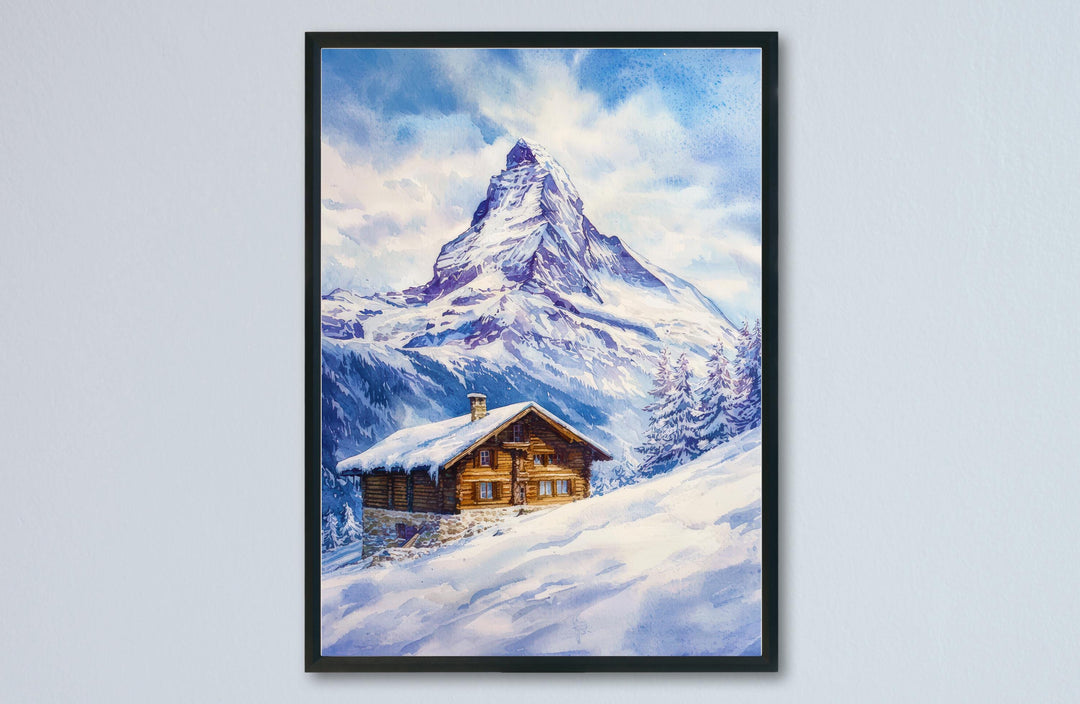 Zermatt watercolor poster Wall Art Zermatt Wall Hanging Home Décor Zermatt Gift Art Lovers Switzerland Art Lover Gift Switzerland wall art