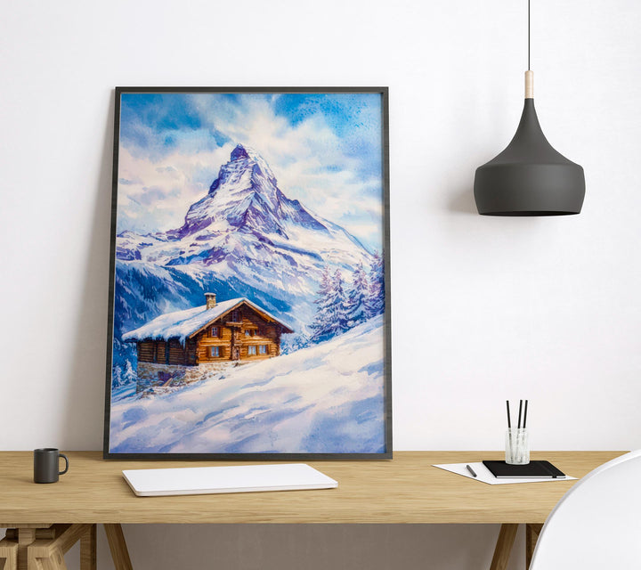 Zermatt watercolor poster Wall Art Zermatt Wall Hanging Home Décor Zermatt Gift Art Lovers Switzerland Art Lover Gift Switzerland wall art