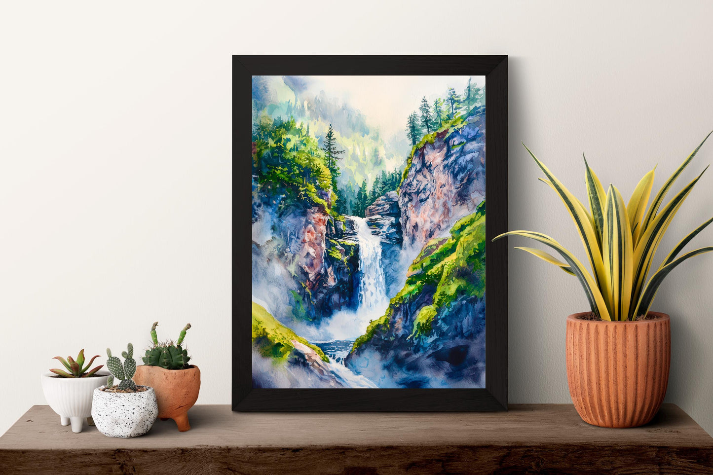 Reichenbach Falls watercolor poster Wall Art Reichenbach Falls Wall Hanging Home Décor Reichenbach Falls Gift Art Lovers Switzerland Art