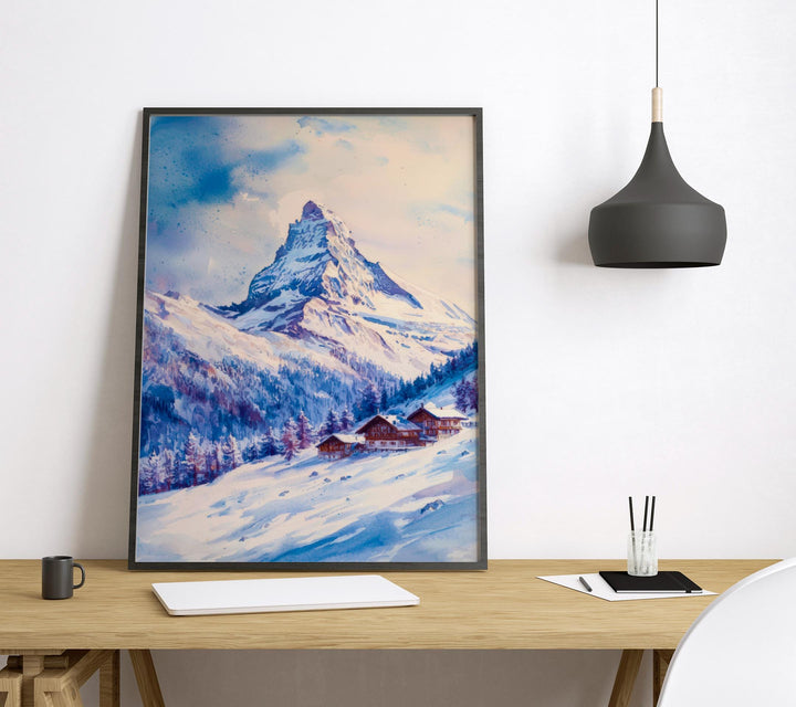 Matterhorn watercolor poster Wall Art Matterhorn Wall Hanging Home Décor Matterhorn Gift Art Lovers Switzerland Art Lover Gift Switzerland