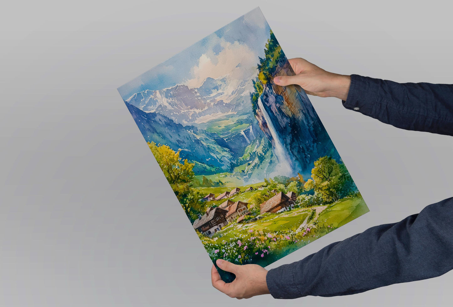 Grindelwald watercolor poster Wall Art Grindelwald Wall Hanging Home Décor Grindelwald Gift Art Lovers Switzerland Art Lover Gift