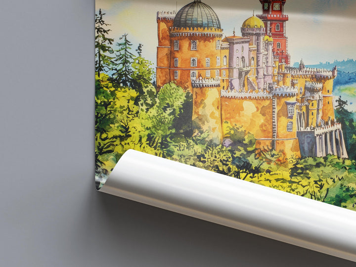 Sintra watercolor poster Wall Art Sintra Wall Hanging Home Décor Sintra Gift Art Lovers Portugal Art Lover Gift Portugal wall art