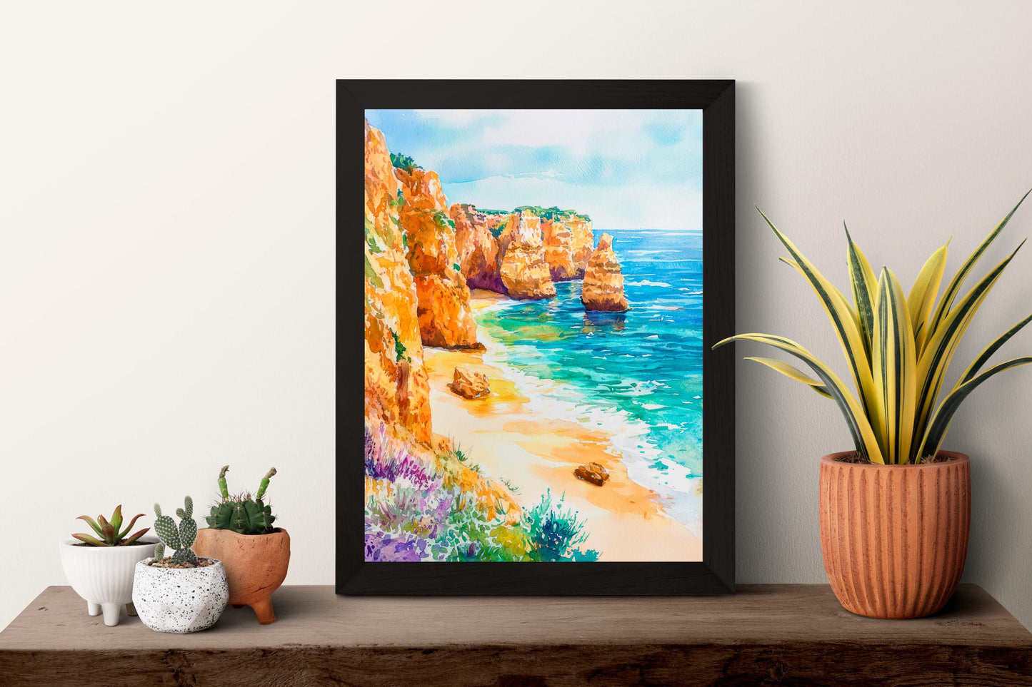 Algarve watercolor poster Wall Art Algarve Wall Hanging Home Décor Algarve Gift Art Lovers Portugal Art Lover Gift Portugal wall art