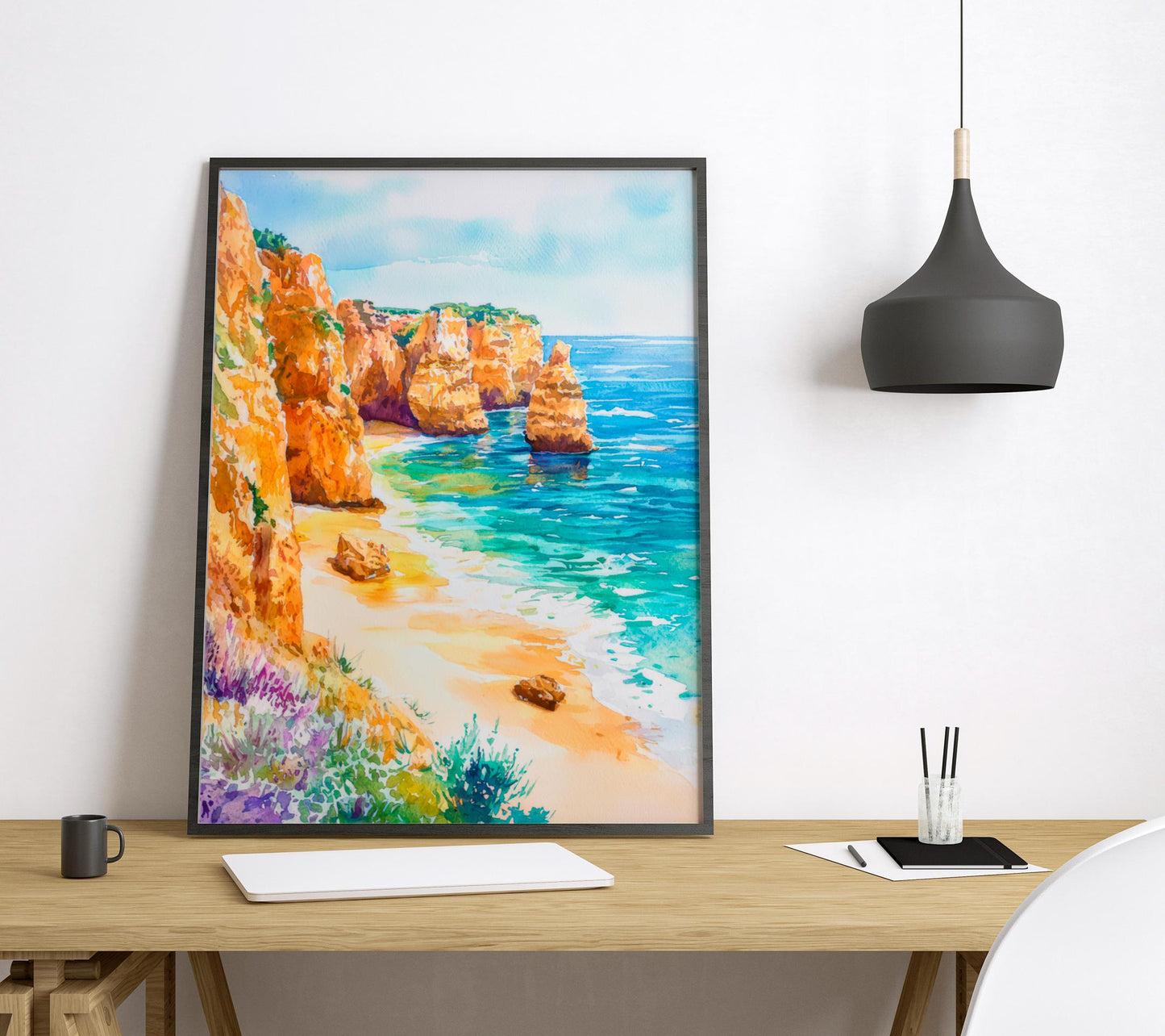 Algarve watercolor poster Wall Art Algarve Wall Hanging Home Décor Algarve Gift Art Lovers Portugal Art Lover Gift Portugal wall art