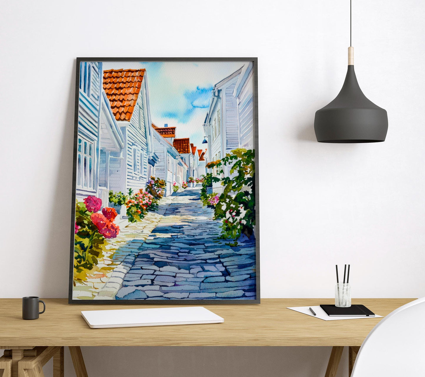 Stavanger watercolor poster Wall Art Stavanger Wall Hanging Home Décor Stavanger Gift Art Lovers Norway Art Lover Gift Norway wall art