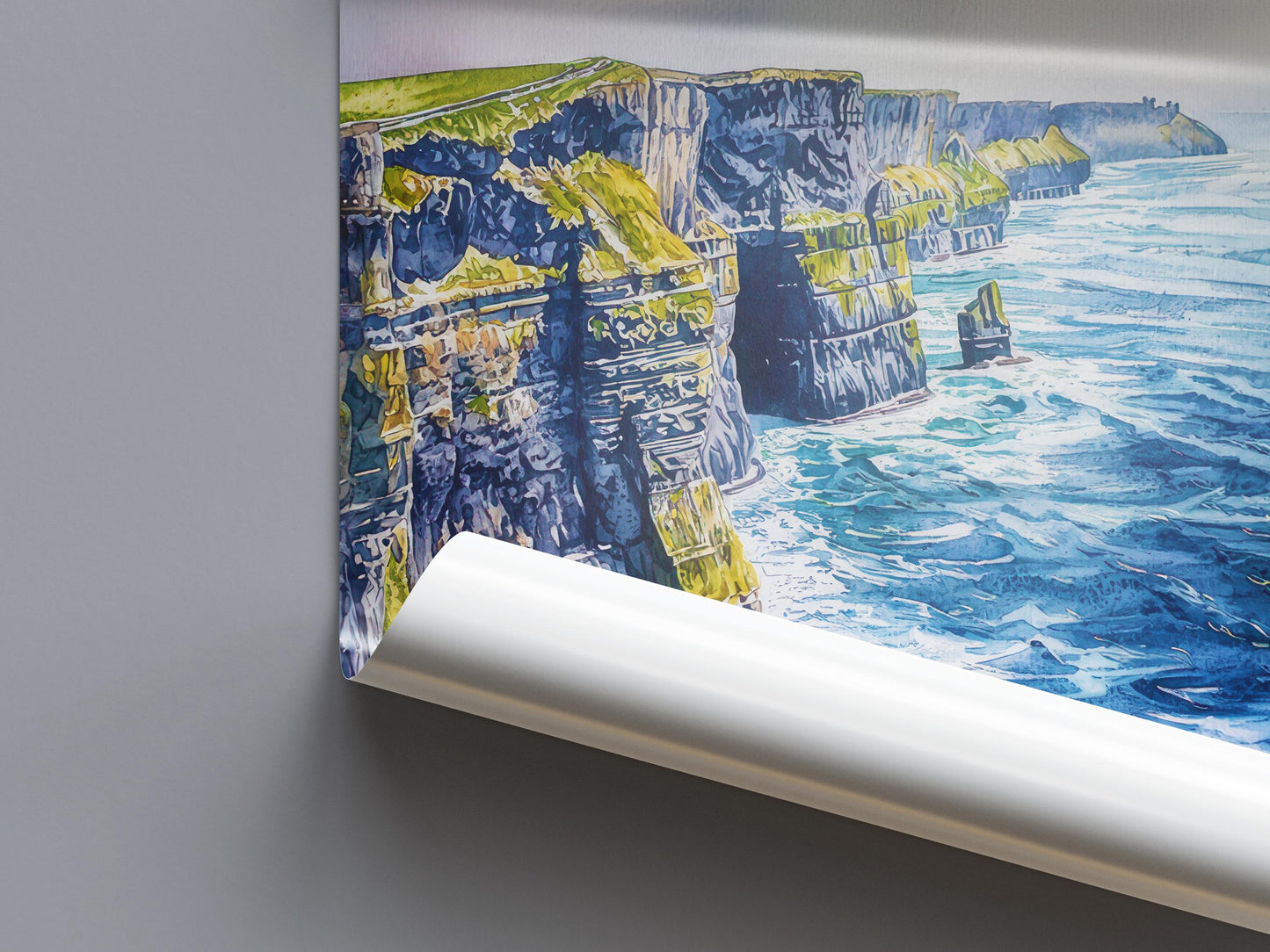 Cliffs of Moher Watercolor Poster Wall Art Cliffs of Moher Wall Hanging Home Décor Cliffs of Moher Gift Art Lovers Ireland Wall Art