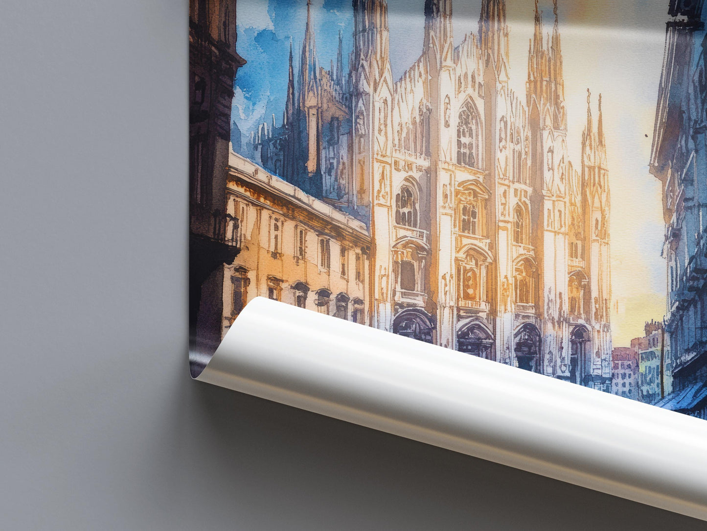 Milan Watercolor Poster Wall Art Milan Wall Hanging Home Décor Milan Gift Art Lovers Italy Art Lover Gift, Italian Cityscape Travel Print