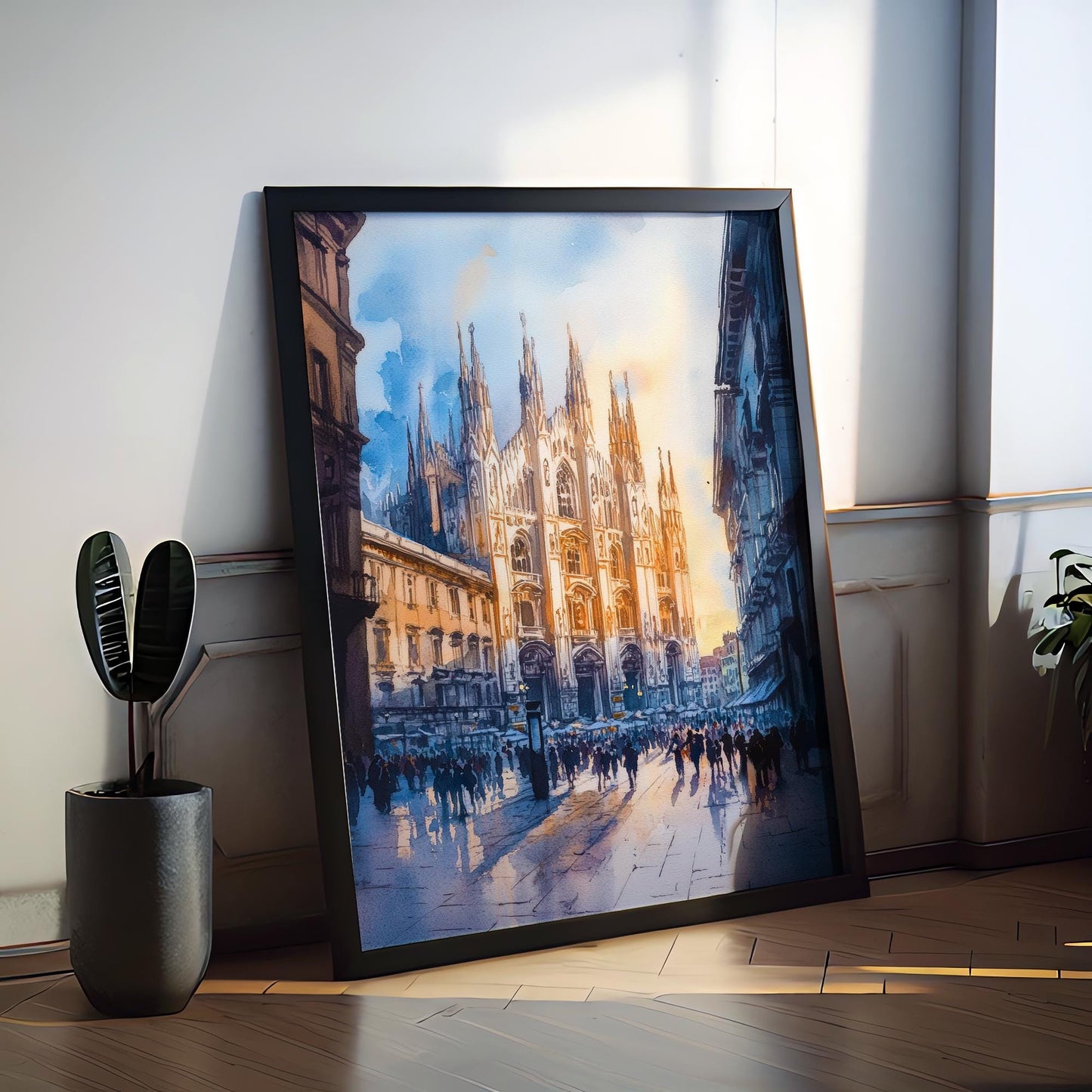 Milan Watercolor Poster Wall Art Milan Wall Hanging Home Décor Milan Gift Art Lovers Italy Art Lover Gift, Italian Cityscape Travel Print