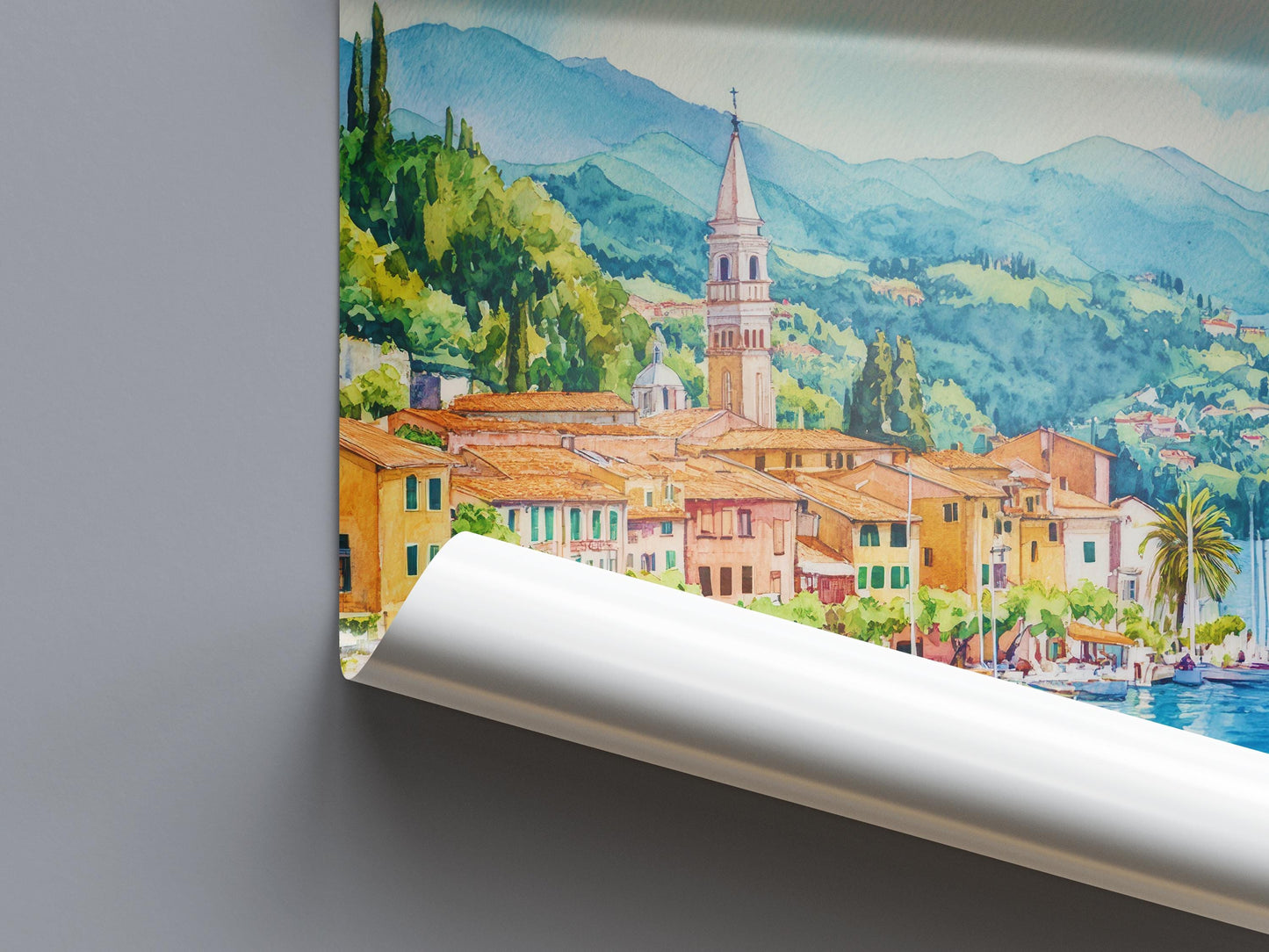 Lake Maggiore Watercolor Poster Wall Art Lake Maggiore Wall Hanging Home Décor Lake Maggiore Gift Art Lovers Italy Art Lover Gift Print