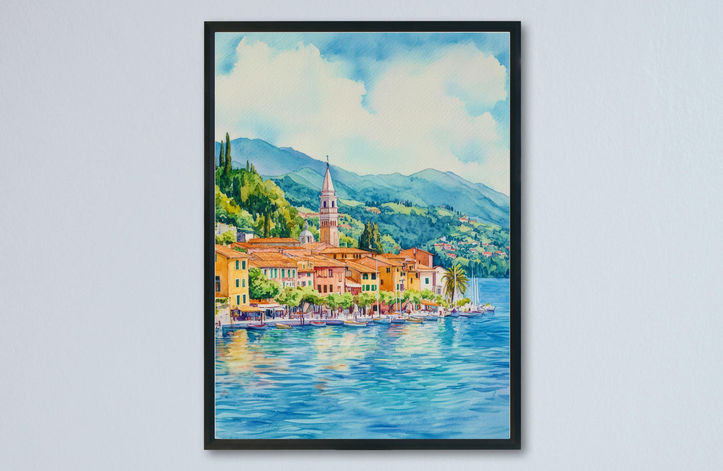 Lake Maggiore Watercolor Poster Wall Art Lake Maggiore Wall Hanging Home Décor Lake Maggiore Gift Art Lovers Italy Art Lover Gift Print