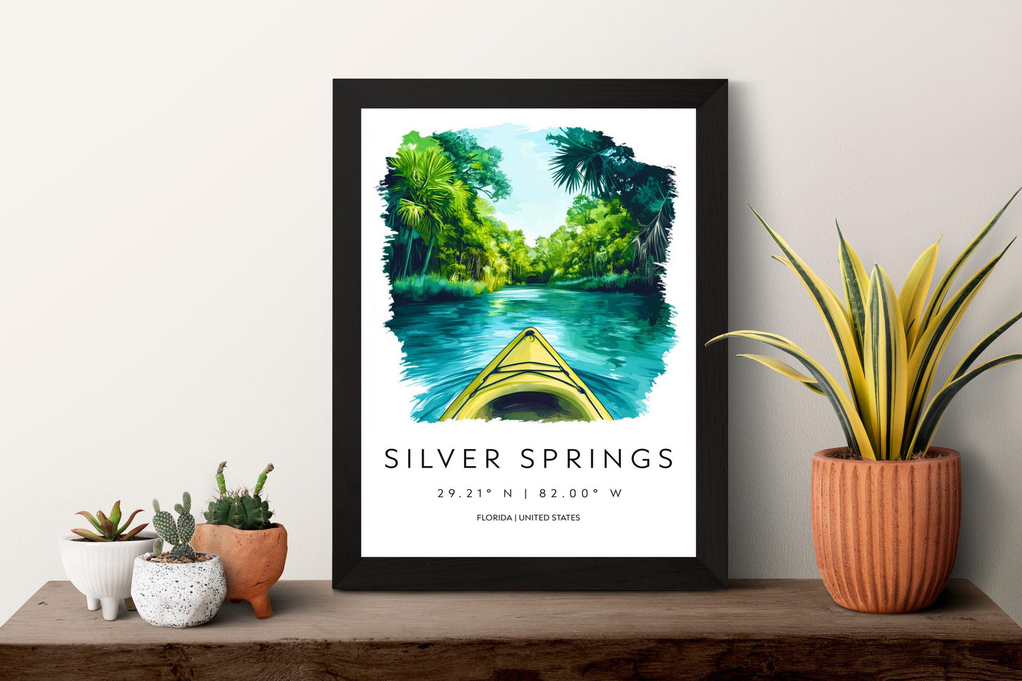 Silver Springs State Park Watercolor Poster Wall Art Florida Home Décor USA Art Lover Gift, Travel Souvenir Print
