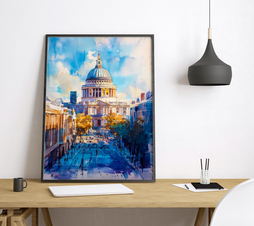 St Paul's Cathedral watercolor poster Wall Art St Paul's Cathedral Wall Hanging Home Décor St Paul's Cathedral Gift Art Lovers England Art