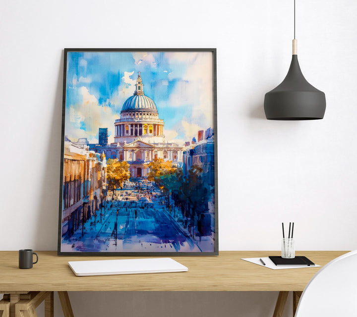 St Paul's Cathedral watercolor poster Wall Art St Paul's Cathedral Wall Hanging Home Décor St Paul's Cathedral Gift Art Lovers England Art