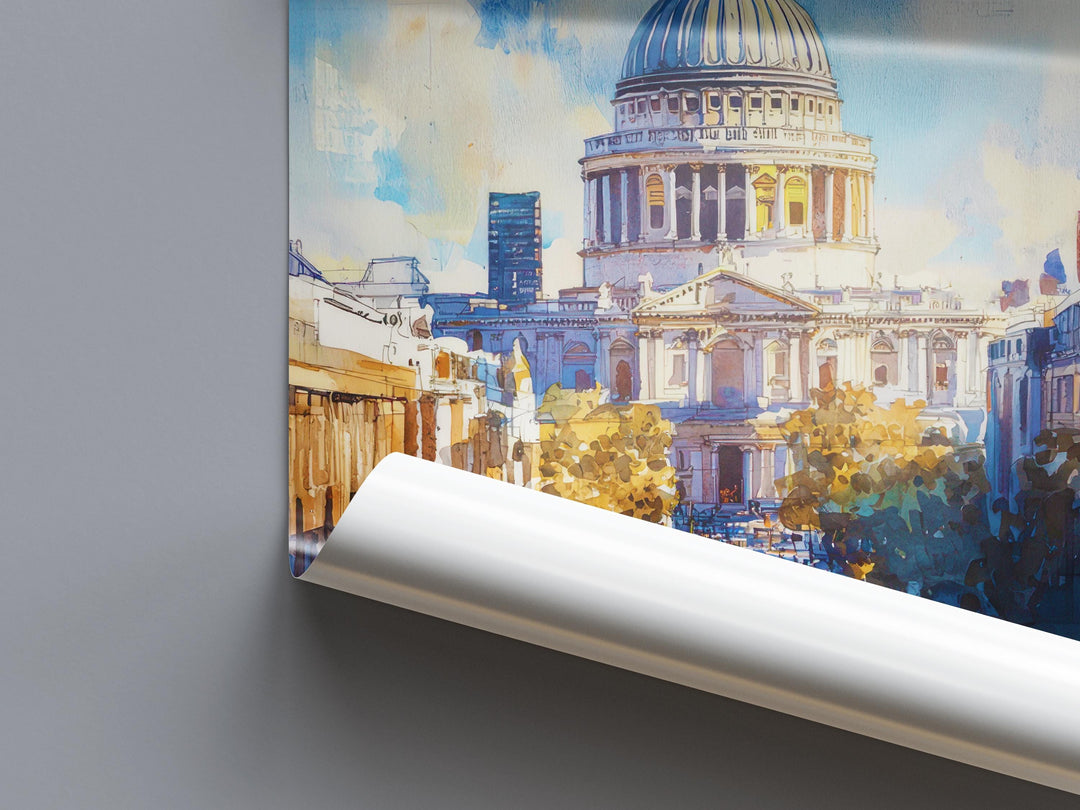 St Paul's Cathedral watercolor poster Wall Art St Paul's Cathedral Wall Hanging Home Décor St Paul's Cathedral Gift Art Lovers England Art