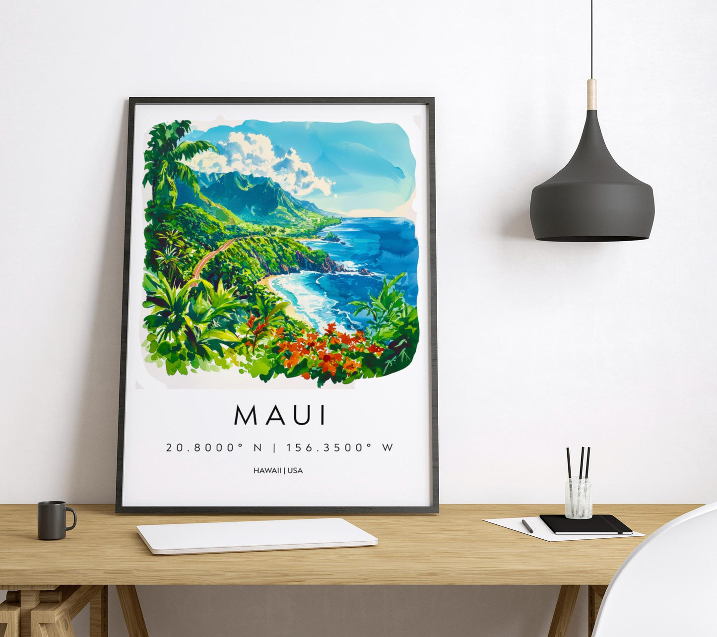 Maui watercolor poster Wall Art Maui Wall Hanging Home Décor Maui Gift Art Lovers Hawaii Art Lover Gift Hawaii wall art