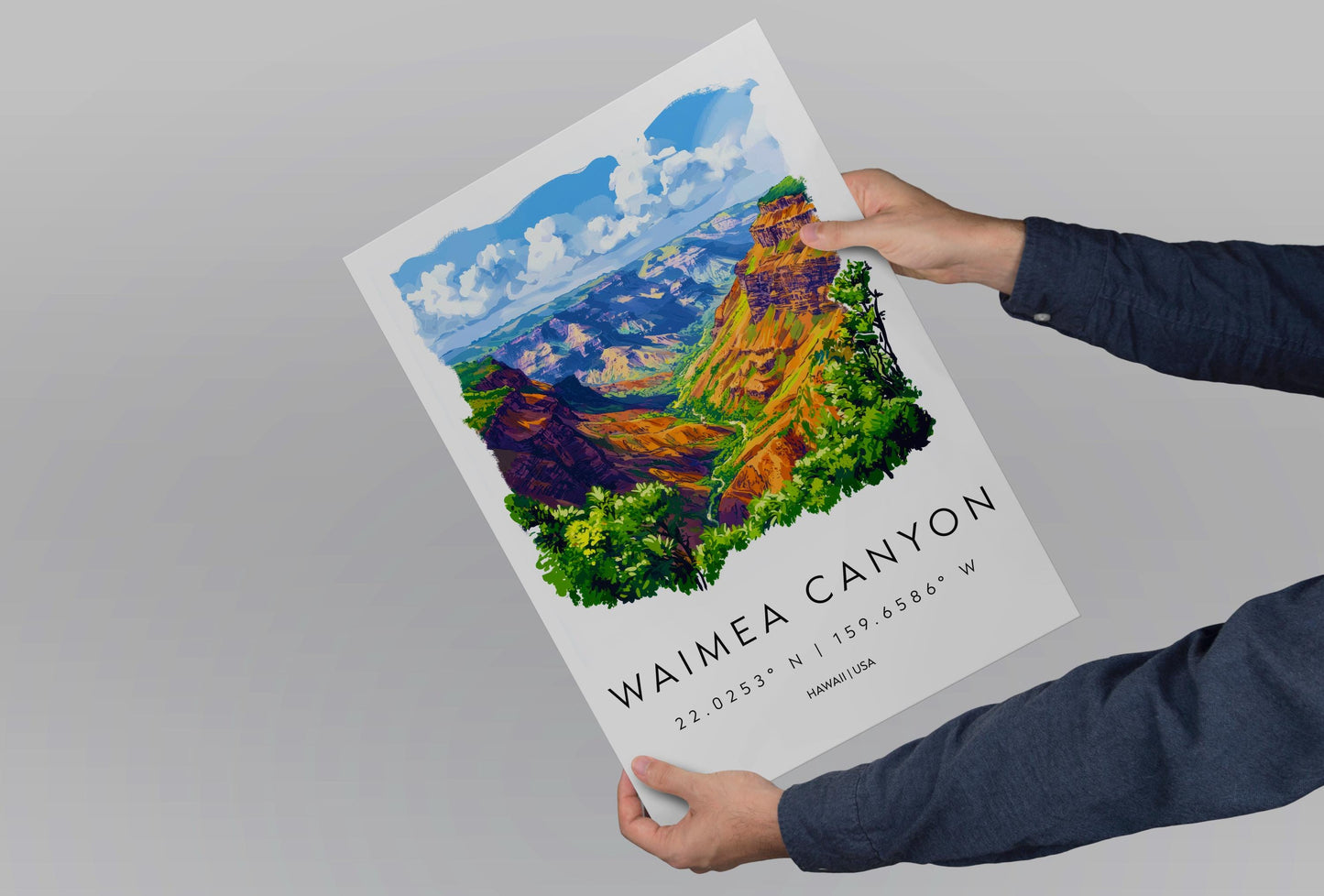 Waimea Canyon watercolor poster Wall Art Waimea Canyon Wall Hanging Home Décor Waimea Canyon Gift Art Lovers Hawaii Art Lover Gift
