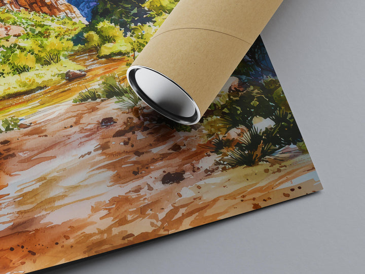 Zion National Park watercolor poster Wall Art Zion National Park Wall Hanging Home Décor Zion National Park Gift Art Lovers Utah Art Lover