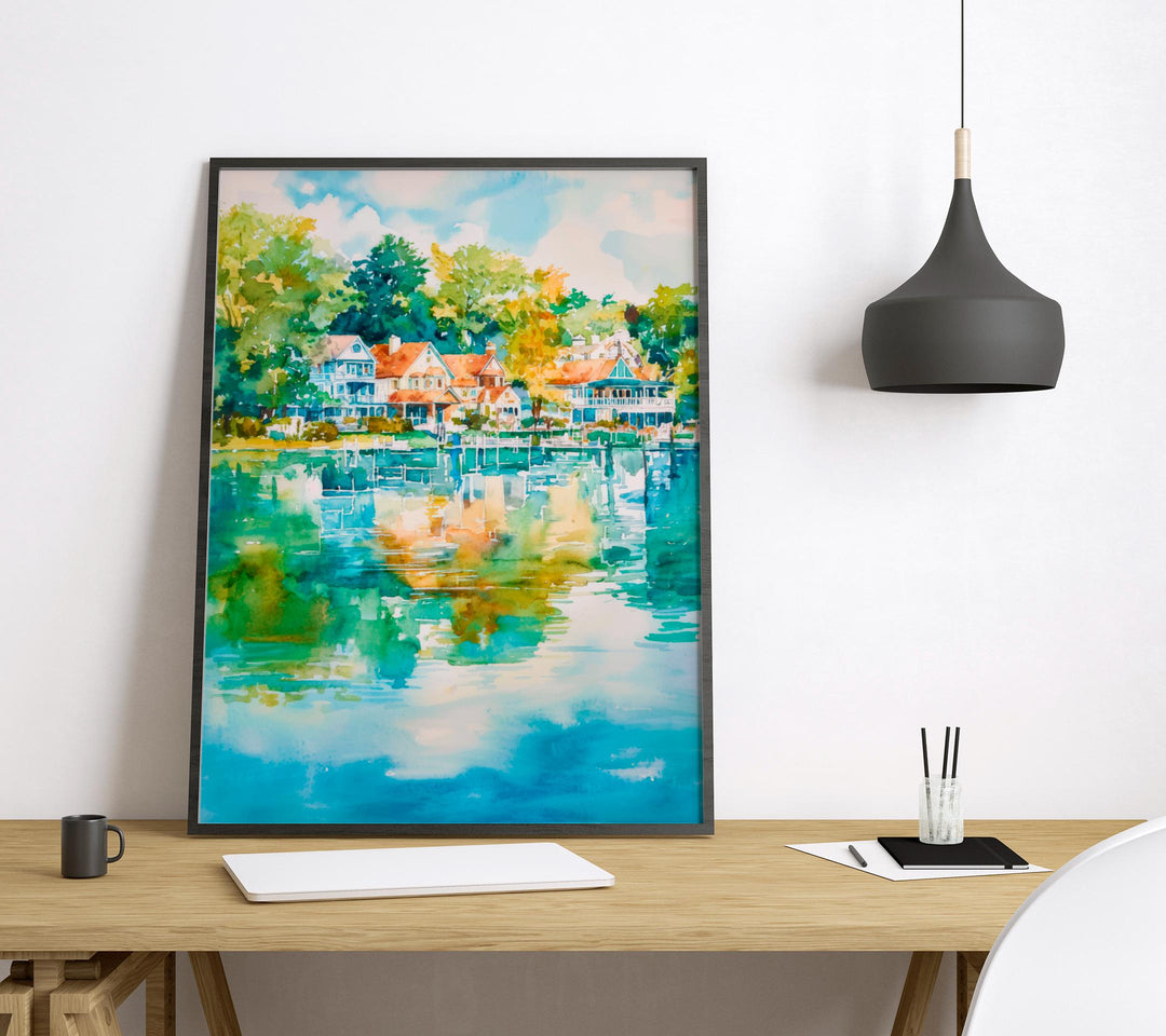 Skaneateles watercolor poster Wall Art Skaneateles Wall Hanging Home Décor Skaneateles Gift Art Lovers New York Art Lover Gift New York