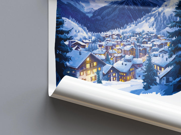 Zermatt Watercolor Poster Wall Art Zermatt Wall Decor Home Décor Zermatt Gift Switzerland Art Lover Gift, Travel Souvenir Print