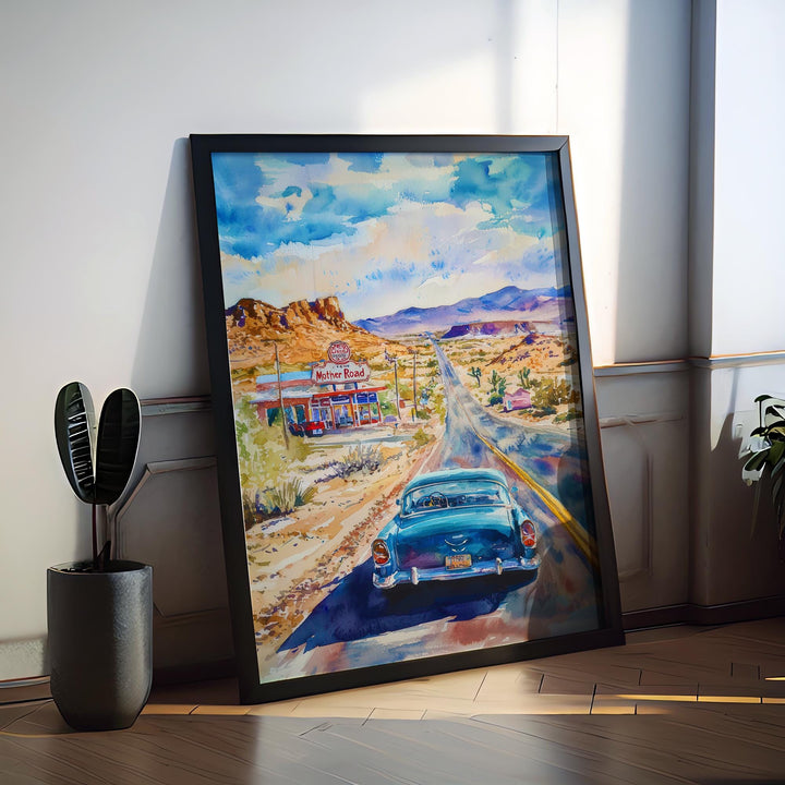 Route 66 watercolor poster Wall Art Route 66 Wall Hanging Home Décor Route 66 Gift Art Lovers USA Art Lover Gift USA wall art