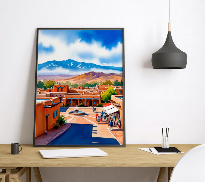 Santa Fe watercolor poster Wall Art Santa Fe Wall Hanging Home Décor Santa Fe Gift Art Lovers New Mexico Art Lover Gift New Mexico wall art