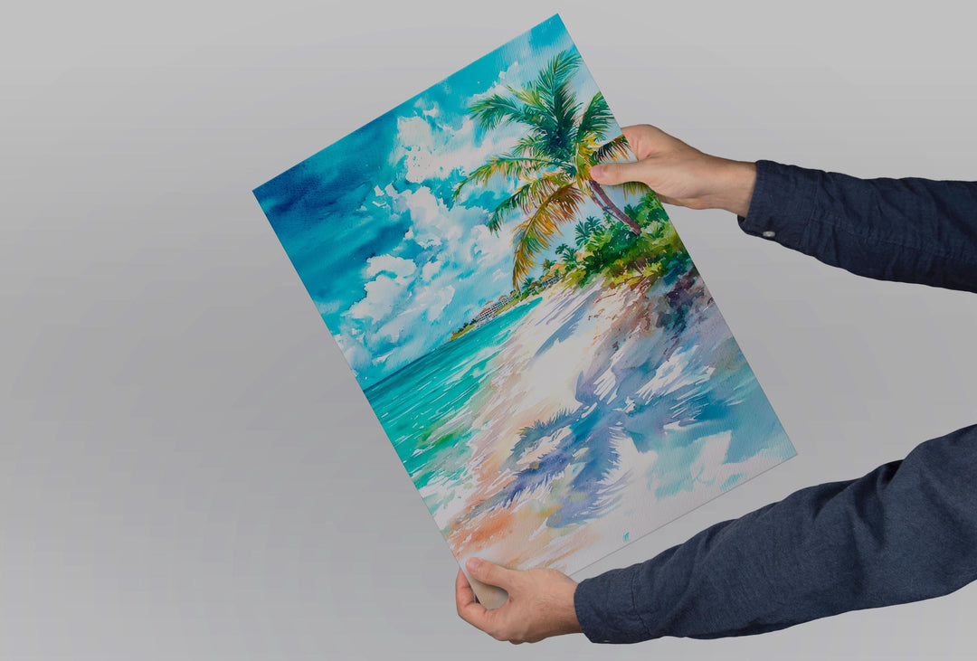 Turks and Caicos watercolor poster Wall Art Turks and Caicos Wall Hanging Home Décor Turks and Caicos Gift Art Lovers Turks and Caicos Art