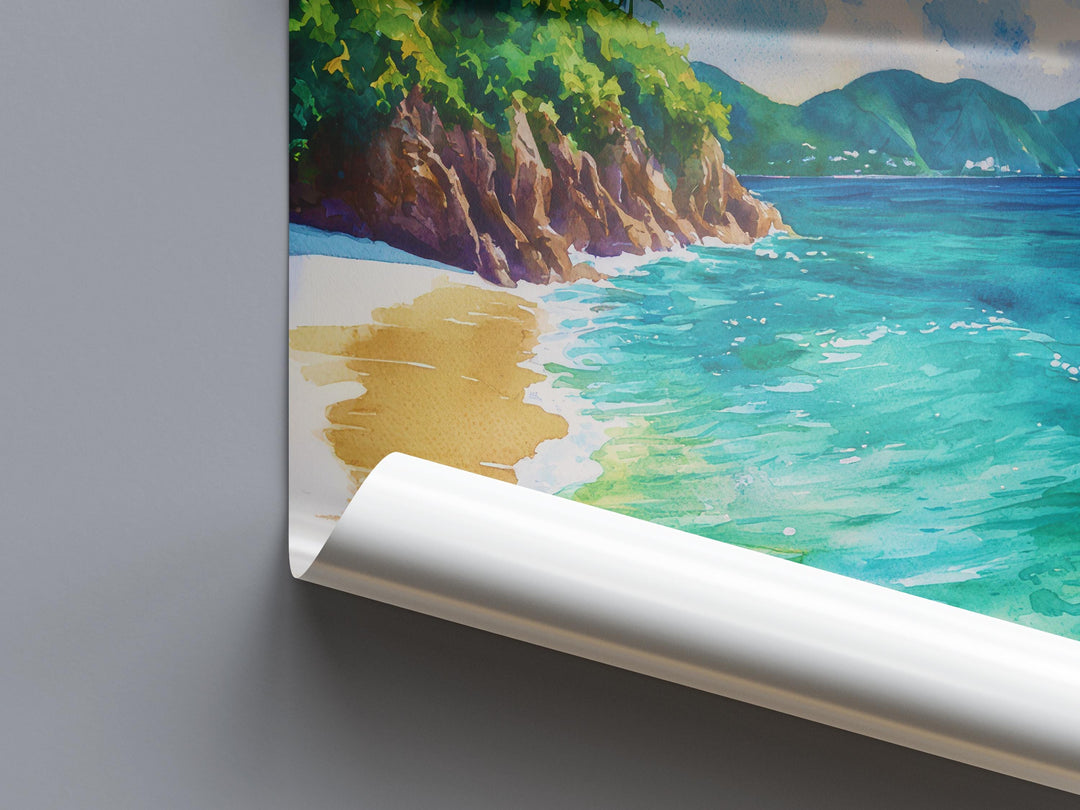 US Virgin Islands watercolor poster Wall Art US Virgin Islands Wall Hanging Home Décor US Virgin Islands Gift Art Lovers us Virgin Islands