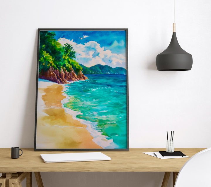 US Virgin Islands watercolor poster Wall Art US Virgin Islands Wall Hanging Home Décor US Virgin Islands Gift Art Lovers us Virgin Islands