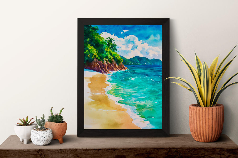 US Virgin Islands watercolor poster Wall Art US Virgin Islands Wall Hanging Home Décor US Virgin Islands Gift Art Lovers us Virgin Islands