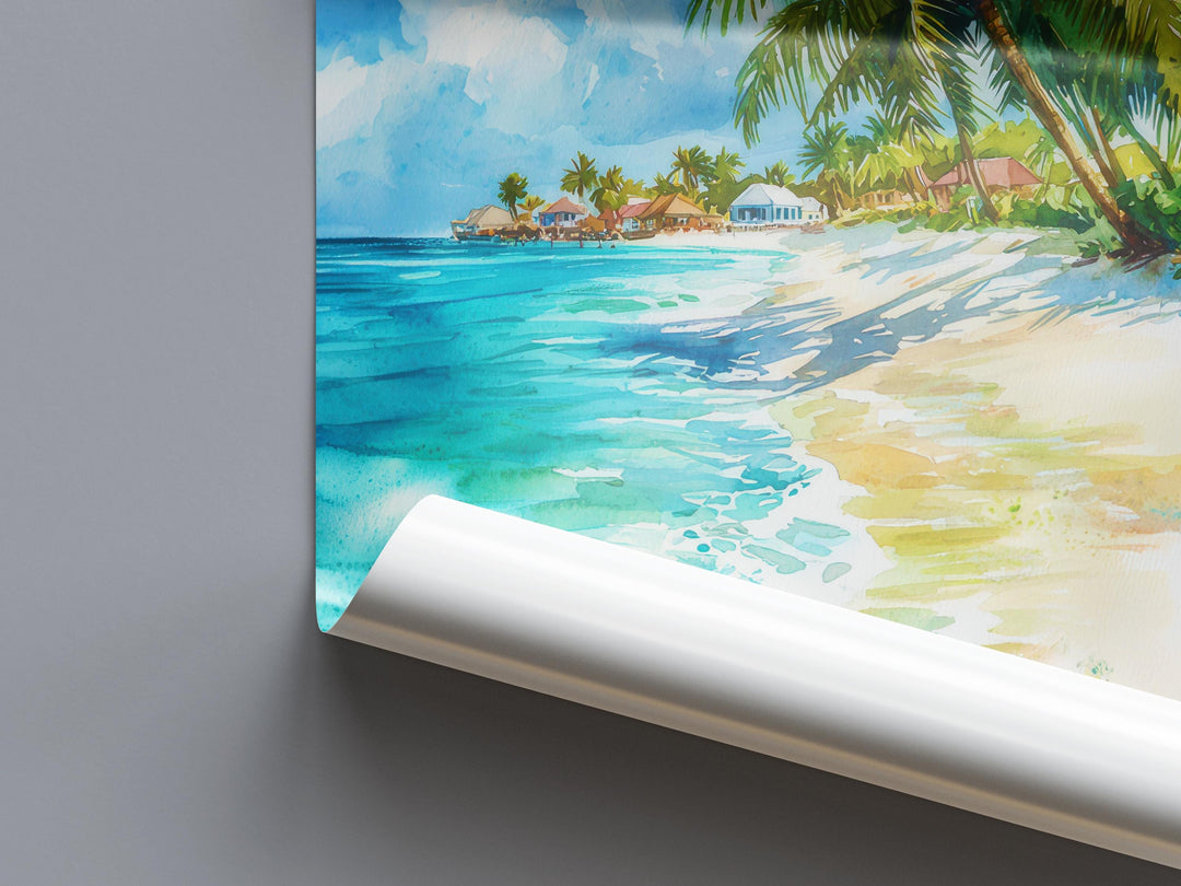 Saint Maarten watercolor poster Wall Art Saint Maarten Wall Hanging Home Décor Saint Maarten Gift Art Lovers Netherlands Art Lover Gift