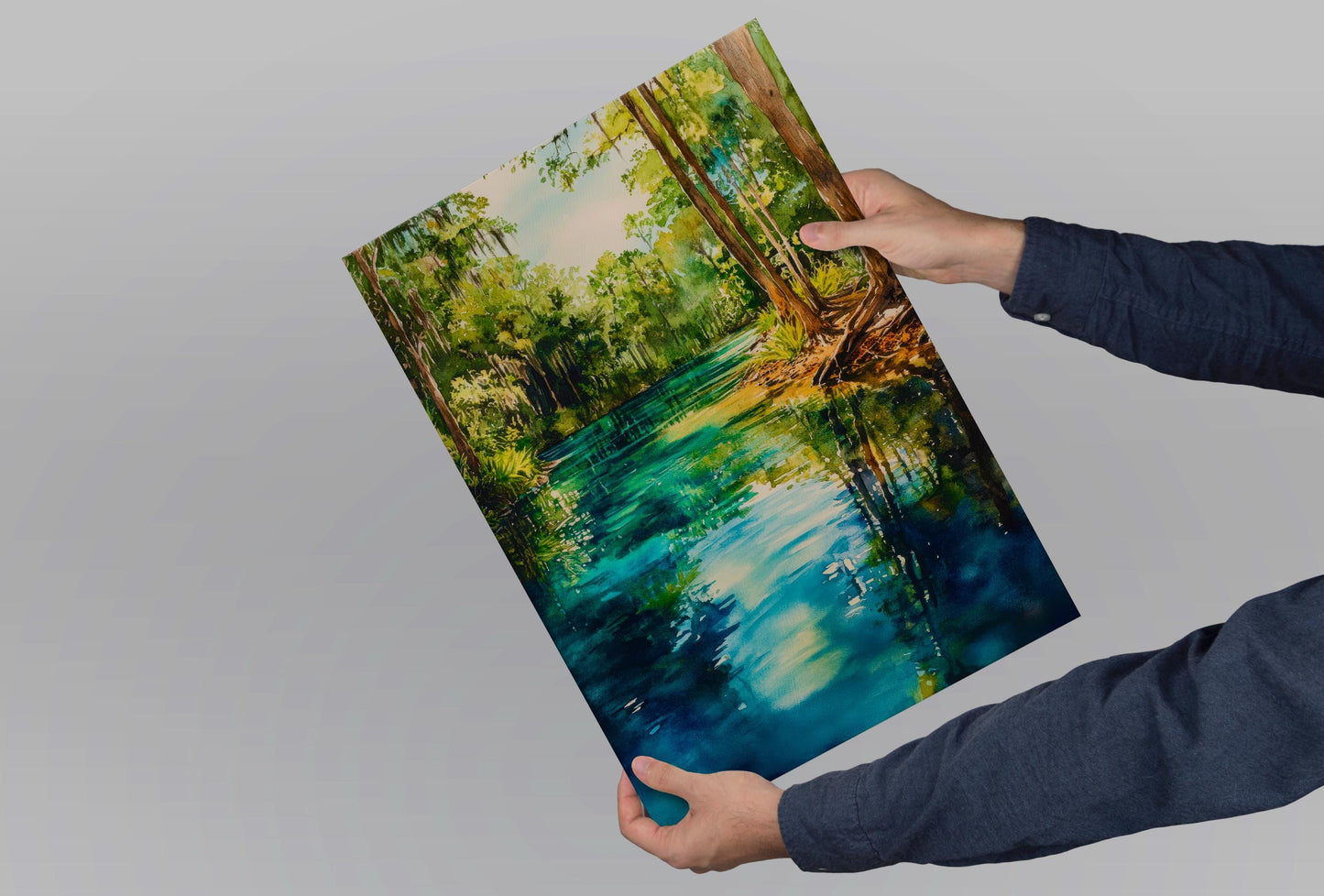 Blue Spring State Park Watercolor Poster Wall Art Blue Spring State Park Wall Hanging Home Décor Blue Spring State Park Gift Art