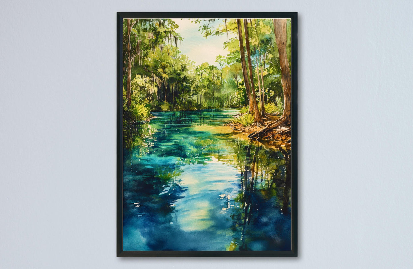 Blue Spring State Park Watercolor Poster Wall Art Blue Spring State Park Wall Hanging Home Décor Blue Spring State Park Gift Art