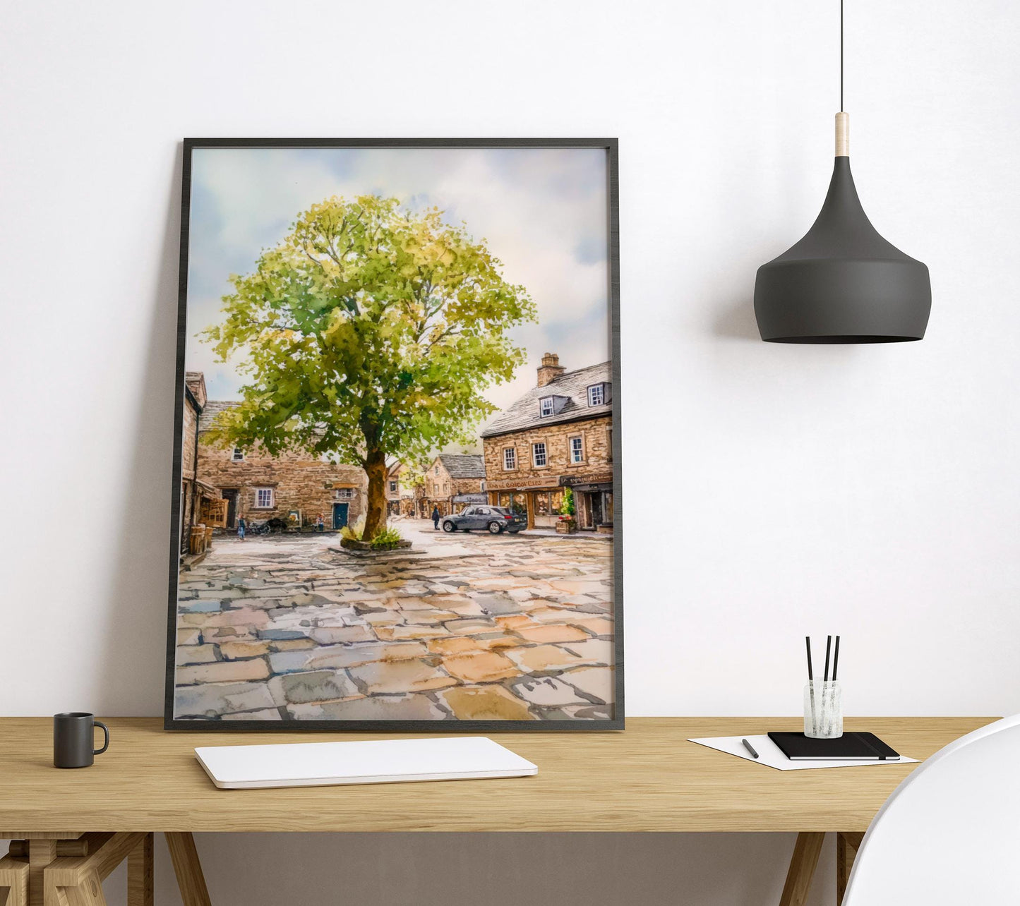 Grassington Watercolor Poster Wall Art Grassington Wall Hanging Home Décor Grassington Gift Art Lovers United Kingdom Wall Art