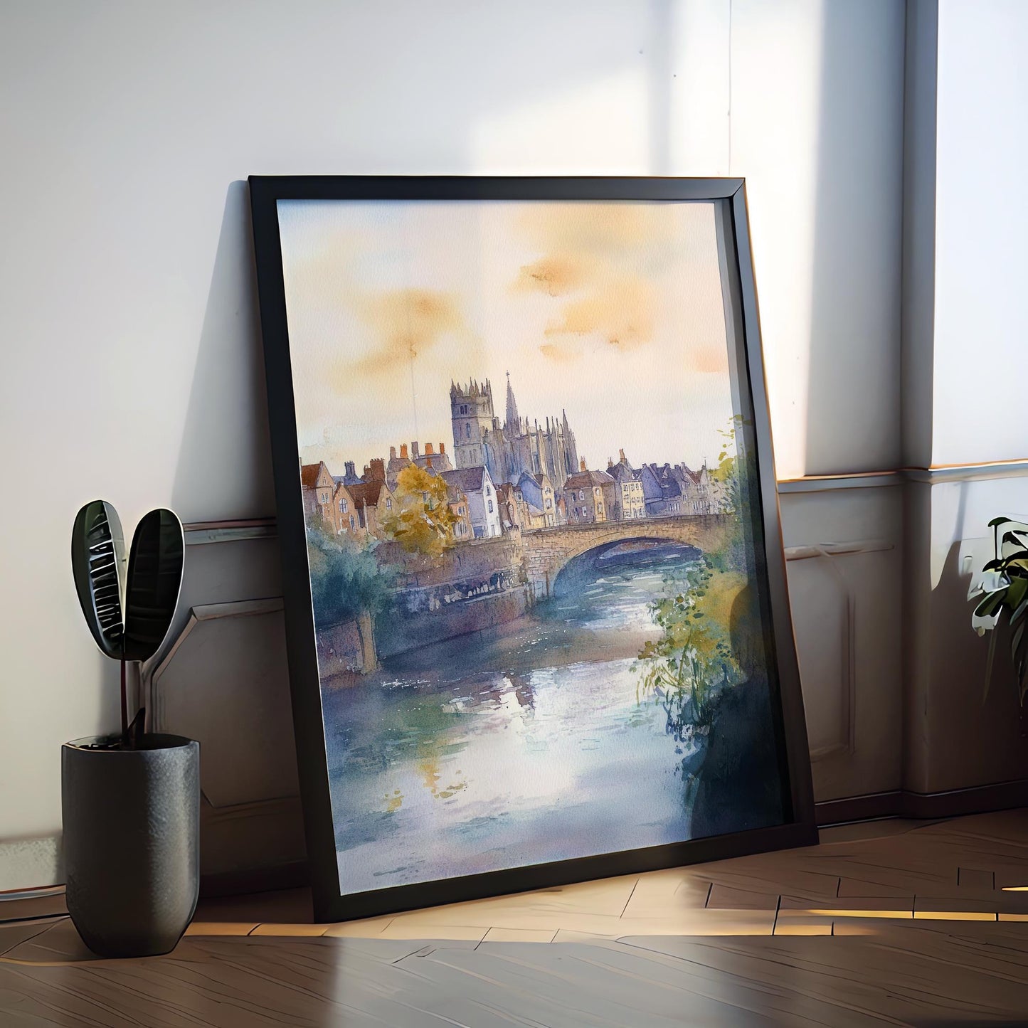 Exeter Watercolor Poster Wall Art Exeter Wall Hanging Home Décor Exeter Gift Art Lovers United Kingdom Wall Art