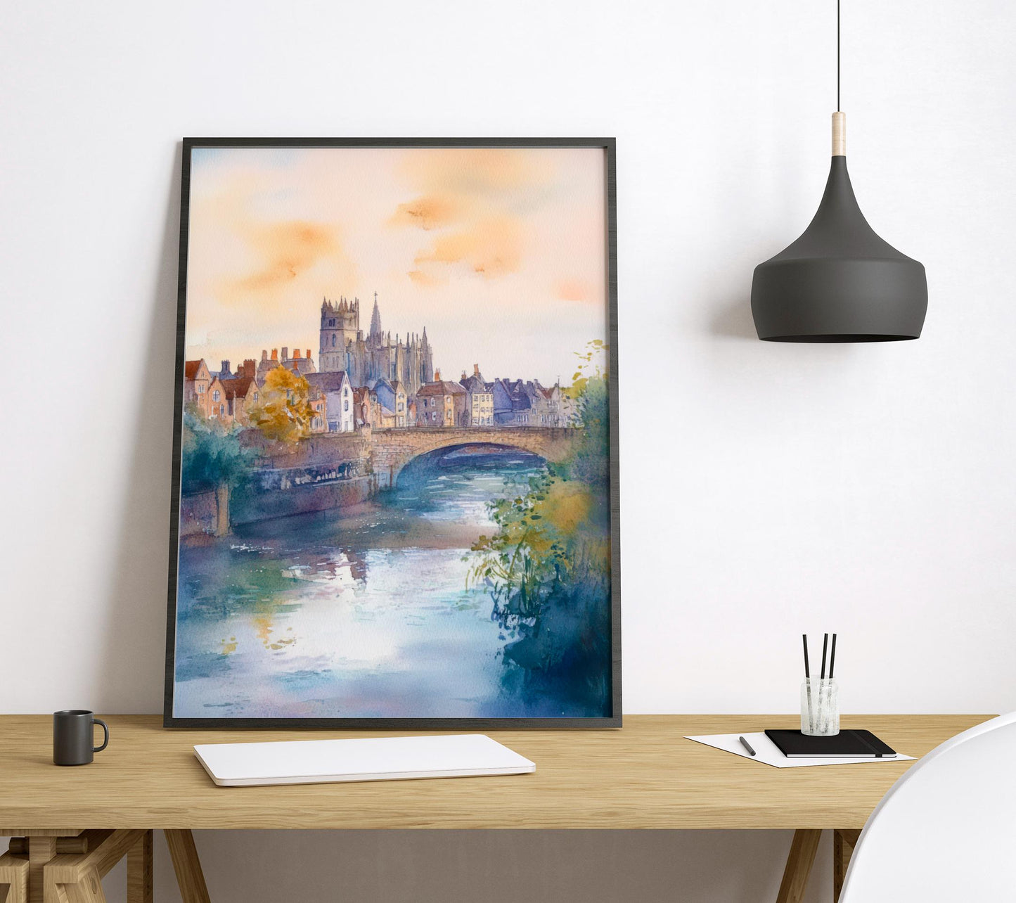 Exeter Watercolor Poster Wall Art Exeter Wall Hanging Home Décor Exeter Gift Art Lovers United Kingdom Wall Art