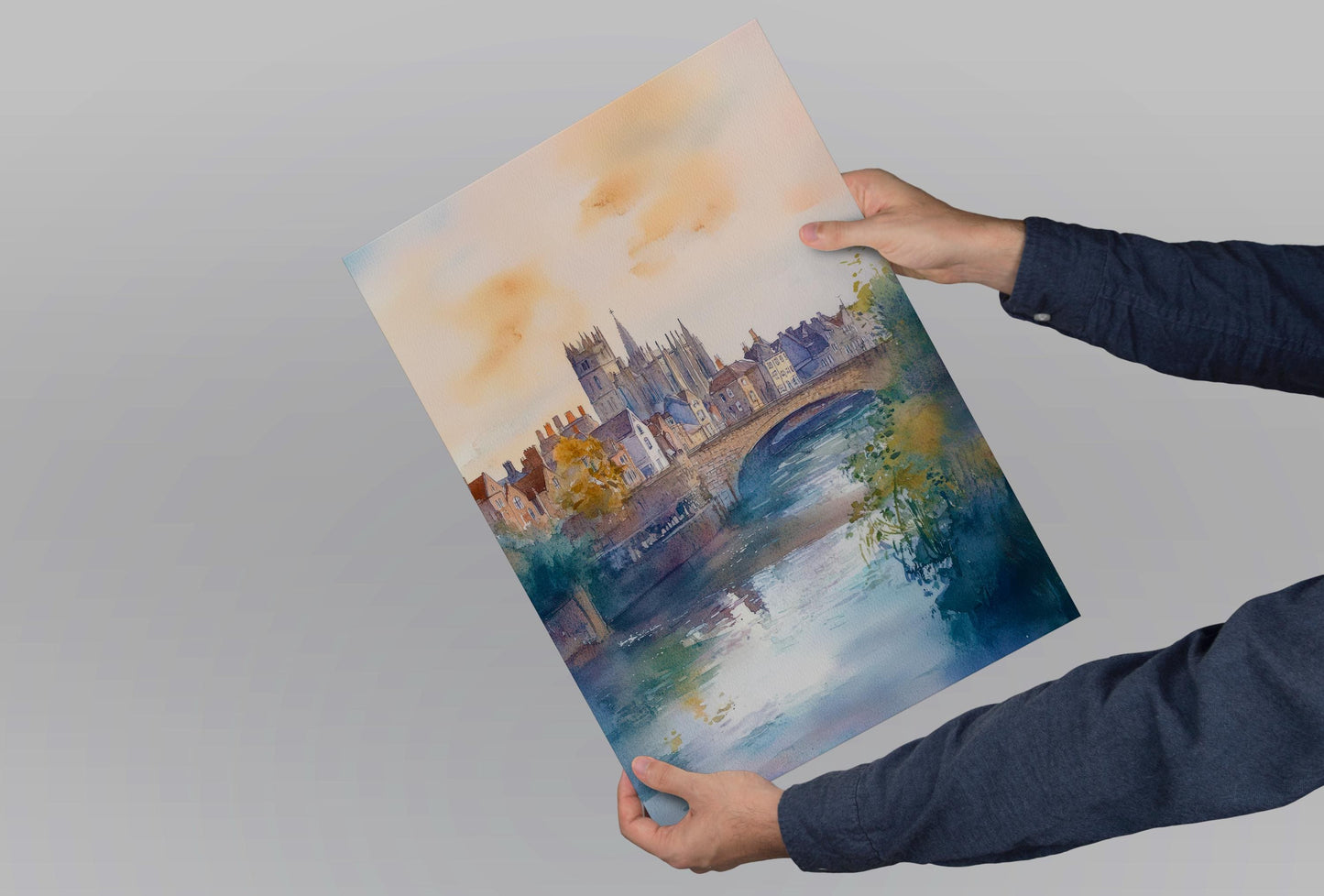 Exeter Watercolor Poster Wall Art Exeter Wall Hanging Home Décor Exeter Gift Art Lovers United Kingdom Wall Art