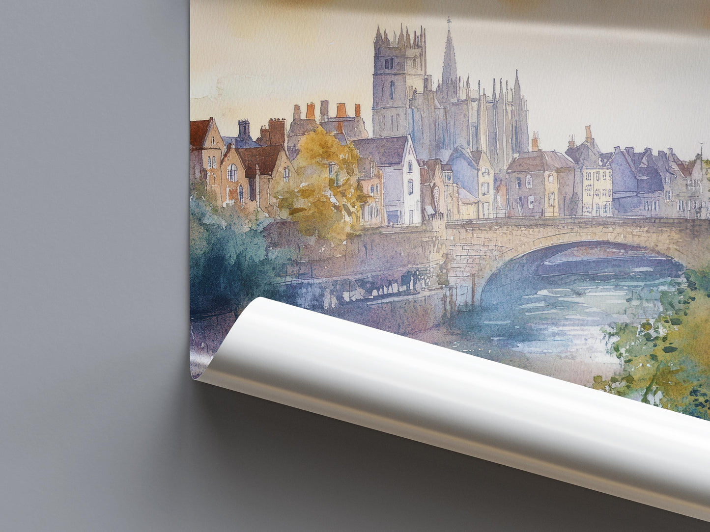 Exeter Watercolor Poster Wall Art Exeter Wall Hanging Home Décor Exeter Gift Art Lovers United Kingdom Wall Art