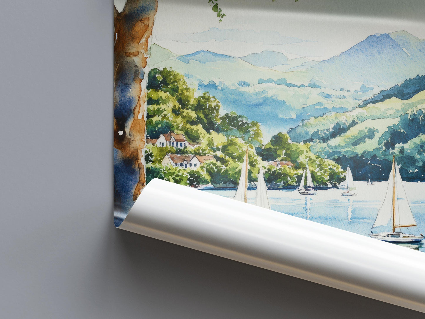 Windermere Watercolor Poster Wall Art Windermere Wall Hanging Home Décor Windermere Gift Art Lovers United Kingdom Wall Art