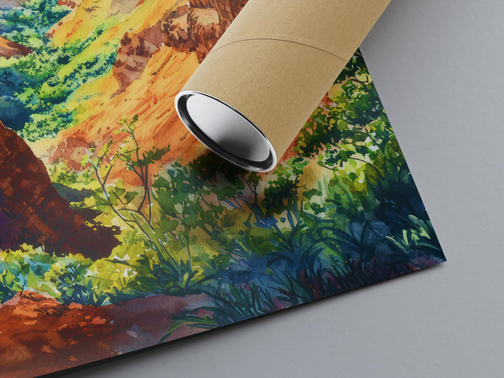 Waimea Valley Watercolor Poster Wall Art Waimea Valley Wall Hanging Home Décor Waimea Valley Gift Art Lovers United States Wall Art