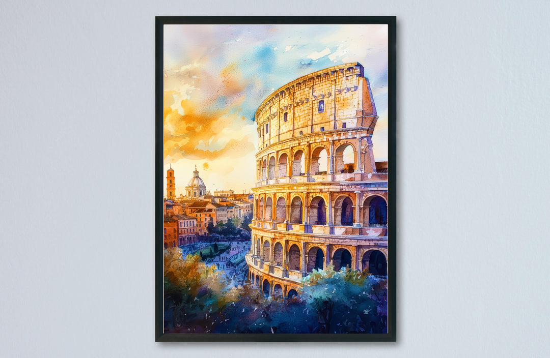 Rome Watercolor Poster Wall Art Rome Wall Hanging Home Décor Rome Gift Art Lovers Italy Wall Art